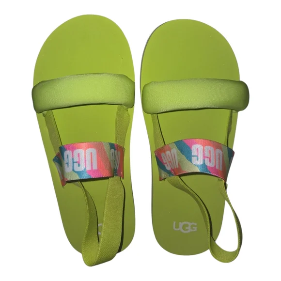 UGG‎ Womens Sandals Size 6  Zuma Sling Slide On Neon Foam - Picture 2 of 7